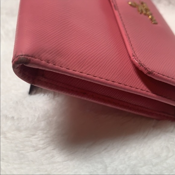Prada Pink Saffiano Leather Compact Wallet - Picture 7 of 12